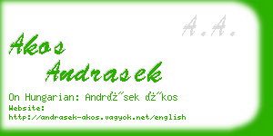 akos andrasek business card